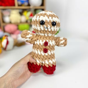 Gingerbread Man Handmade, Crochet Gingerbread Plush, Amigurumi Gingerbread Toy, Christmas Gingerbread Decor, Handmade Christmas Gift