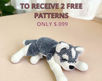 Buy 1 Get 2 FREE Crochet Patterns – Husky Amigurumi Pattern PDF – Bonus Dog Plush Patterns – Digital Download for Beginners