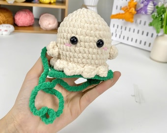 Pulpo hecho a mano, pulpo de peluche a crochet, pulpo bonito, pulpo amigurumi, juguete oceánico hecho a mano, pulpo de peluche, juguete oceánico a crochet