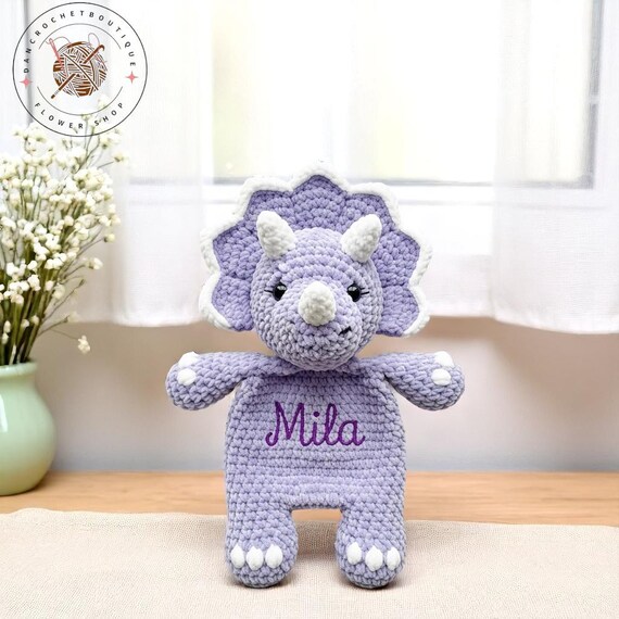 Dinosaurio de peluche con nombre personalizado, juguete de