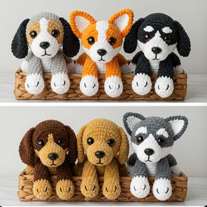 Dog Plush Handmade Gift, Cute Crochet Puppy Stuffed Animal, Custom Amigurumi Dog Toy For Pet Lovers, Soft Lying Puppy Plushie