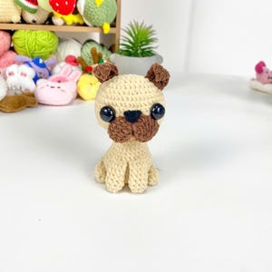 Tiny Pug Dog Handmade, Cute Crochet Pug, Pug Plush Toy, Amigurumi Dog, Adorable Pug Puppy, Perfect Gift for Dog Lovers, Handmade Crochet Pug