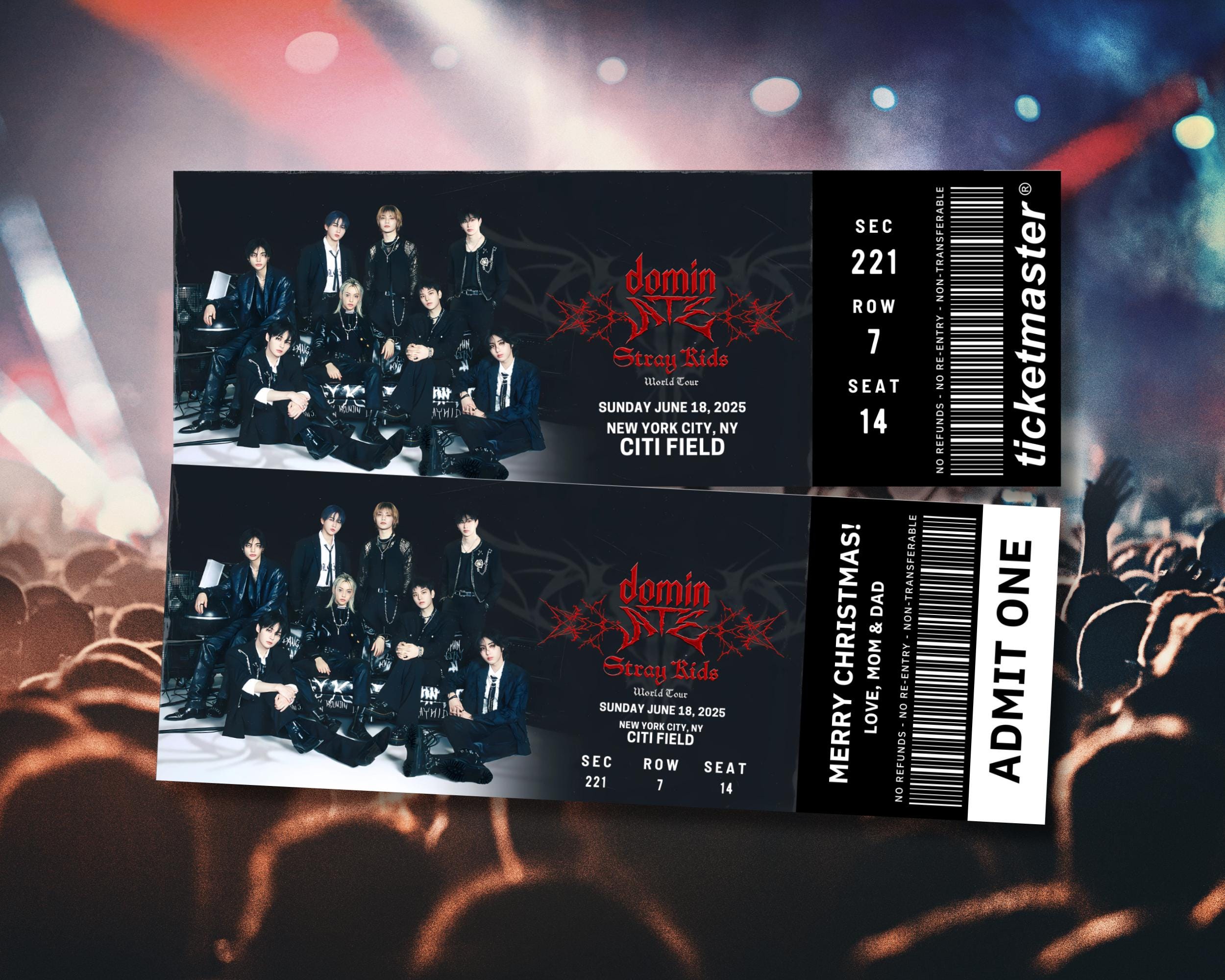 【P.J、J.G直筆サイン・チケット半券】ブランド X/MANIFEST DES Editable Stray Kids Dominate Concert Ticket, Dominate World