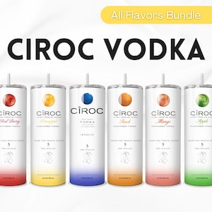 Ciroc Wodka Tumbler Wrap Bundle, Ciroc Bundle, 20 Unzen Skinny Sublimationsbecher, alkoholisches Getränk Bestseller Getränk, Print Shop Starter Pack