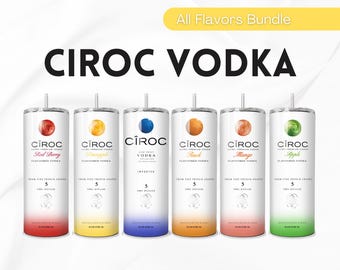 Ciroc Vodka Tumbler Wrap Bundle, Ciroc Bundle, 20oz Skinny Sublimation Tumbler, Alcoholic Drink Bestseller Beverage, Print Shop Starter Pack