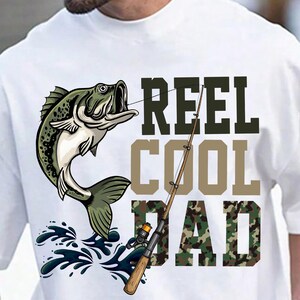 Retro Reel Cool Dad Png, Wishin&#39; I Was Fishin&#39; Png, Fishing Dad Png, Bass Fishing Png, Fathers Day Gift, Dad Birthday Gift Png