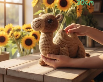 Bactrian Camel Crochet Amigurumi Doll – Handmade Camel Plush Toy, Desert Animal Gift, Home Decor Plush