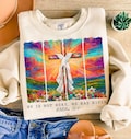 He is Risen Png Wildflower Png, Spring Easter Brushstroke PNG, Aesthetic Boho DTF Transfers Easter Christian Jesus