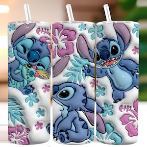 3D Cartoon Tumbler Wrap, 20 Unzen Slim Tumbler Design, Cartoon Tumbler Design Png, niedlicher Cartoon Tumbler Png