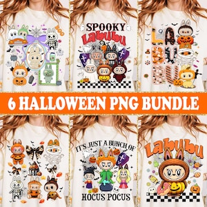 6 Cute Spooky Doll Monster Characters Bundle Png, Pumpkin Doll For Kids Girls Png, Monster Doll Horror Png