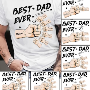 1-6 poings bosse fête des pères Svg, tout-petit enfant meilleur papa jamais poing bosse Svg
