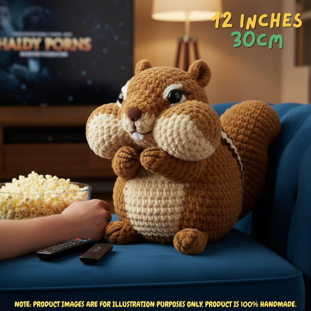 Chipmunk Crochet Amigurumi Doll – Handmade Chipmunk Plush Toy, Woodland ...