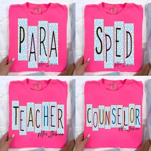 School Occupation PNG Bundle, Back to School Teacher Sped Para Counselor Png, Preppy First Day of School Daisy Floral Girly Png