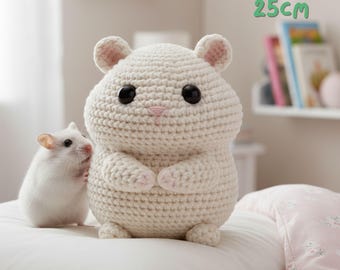 ハムスターのかぎ針編みあみぐるみ人形 – 手作りハムスターぬいぐるみ、かわいい小動物の装飾、カスタムギフト | 写真レビュー