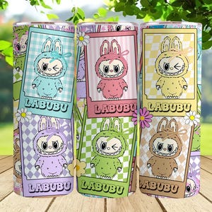 Cartoon Pink Cartoon 20oz Skinny Tumbler, Cartoon 20 oz Tumbler Wrap, Cartoon Characters 20oz Tumbler Png