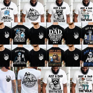 12 Just a Dad Who Always Came Back With The Milk Father's Day Png Bundle, Funny Dad Skeleton Png, Cool Skull Dad Png