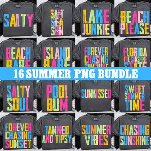 16 Sunshine Png Beach Life Bundle PNG, Summer PNG, Neon Trendy Summer Png,Distressed Beach PNG, Lake Pool River Png Sun Png