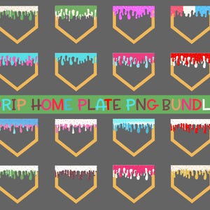 Waffle Home Plate Png Bundle, Drip Baseball Plate Png, Baseball Home, Ice Cream Drip Png, Drippy Baseball Icecream Drip Png