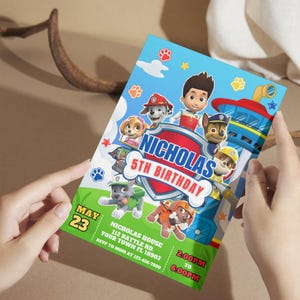 Editable Birthday Invitation Template, Printable Birthday Party Invitation, Digital Kids Party Invite Template Evite Bday Card image 2