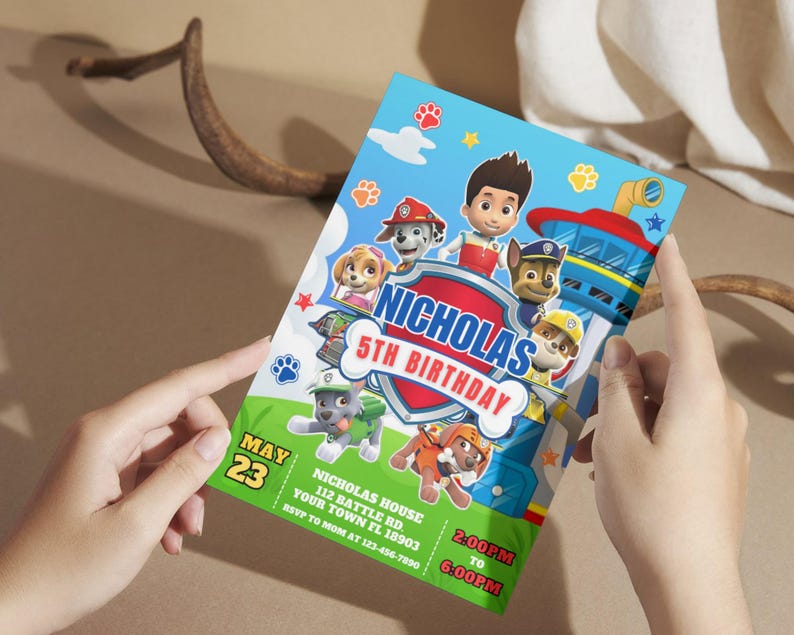 Editable Birthday Invitation Template, Printable Birthday Party Invitation, Digital Kids Party Invite Template Evite Bday Card image 2