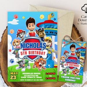 Editable Birthday Invitation Template, Printable Birthday Party Invitation, Digital Kids Party Invite Template Evite Bday Card image 1