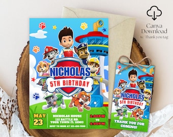 Editable Birthday Invitation Template, Printable Birthday Party Invitation, Digital Kids Party Invite Template Evite Bday Card