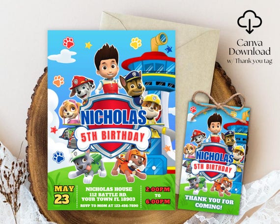Editable Birthday Invitation Template, Printable Birthday Party Invitation, Digital Kids Party Invite Template Evite Bday Card