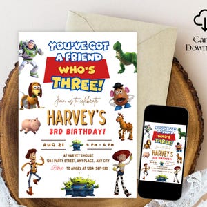 Editable Toy Story Invitation Template, Toy Story Birthday Party, 2nd Digital Invitation, Kids Birthday Party, Woody, Two Infinity & Beyond