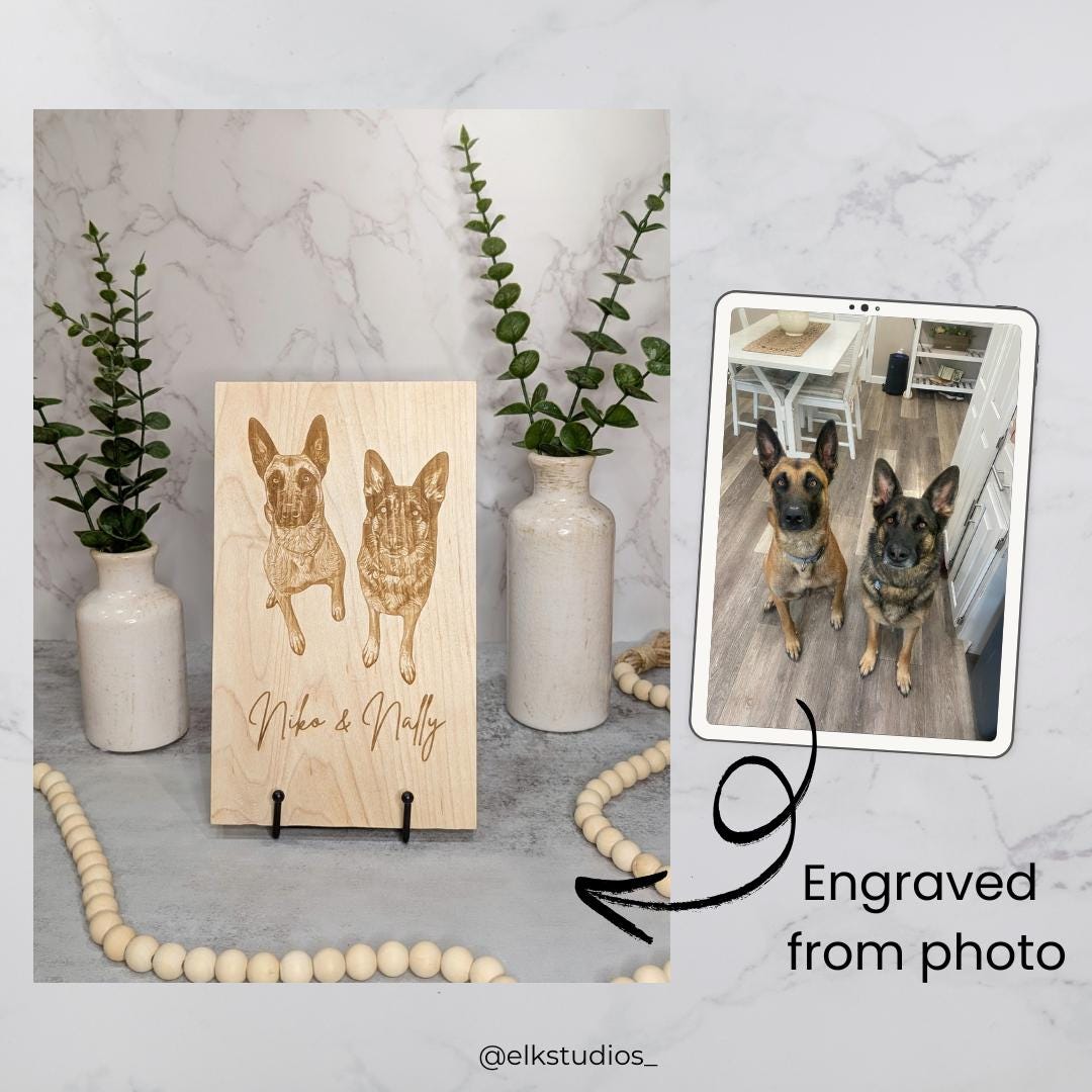 Personalized Pet Wooden Art - Gift Idea For Pet Lover with up to 12 Pets main image 1
