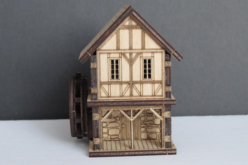 Watermill Model Kit Sr No 103 - Miniature Medieval Watermill Model House, Building Kit for ...