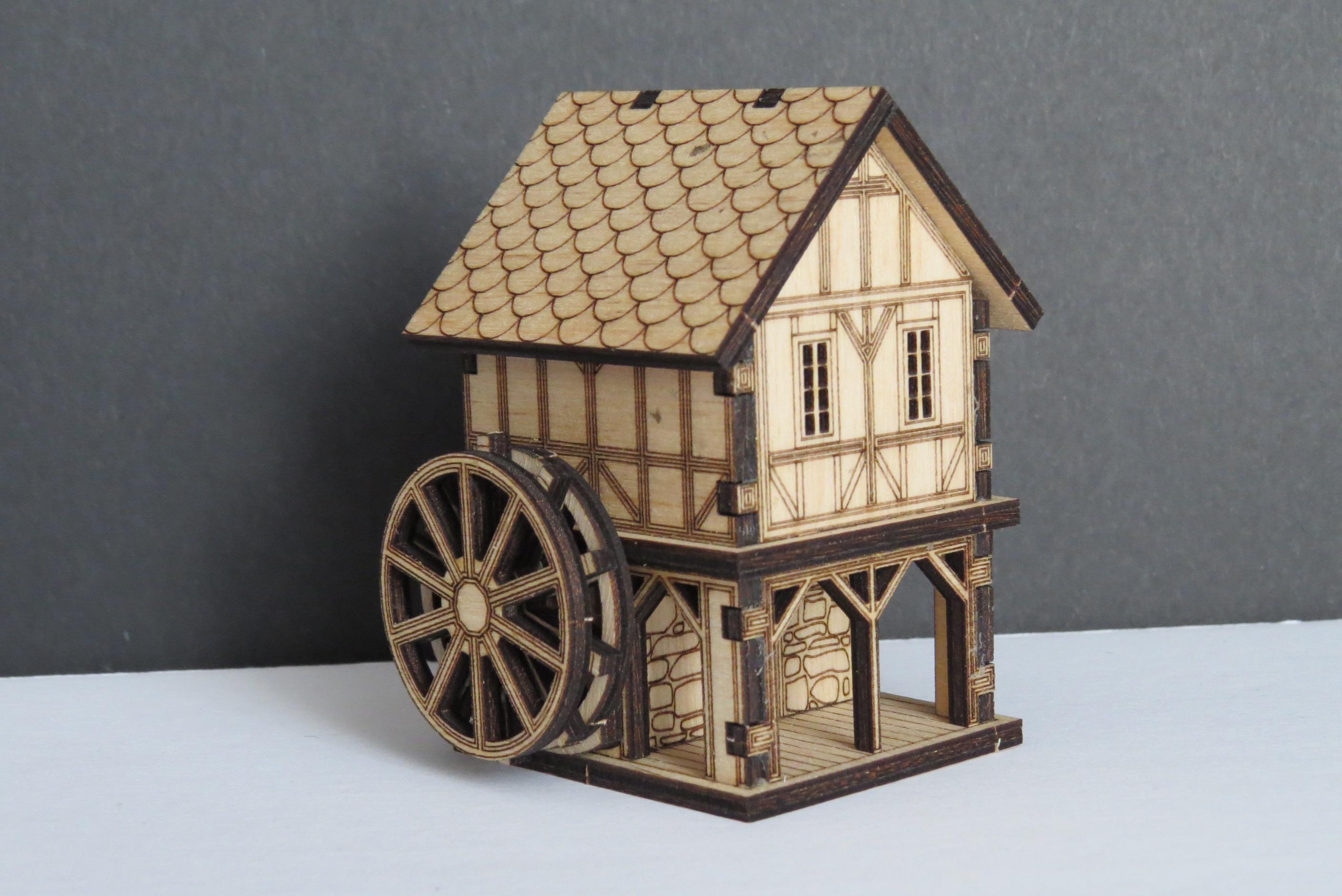 Watermill Model Kit Sr No 103 - Miniature Medieval Watermill Model House, Building Kit for ...