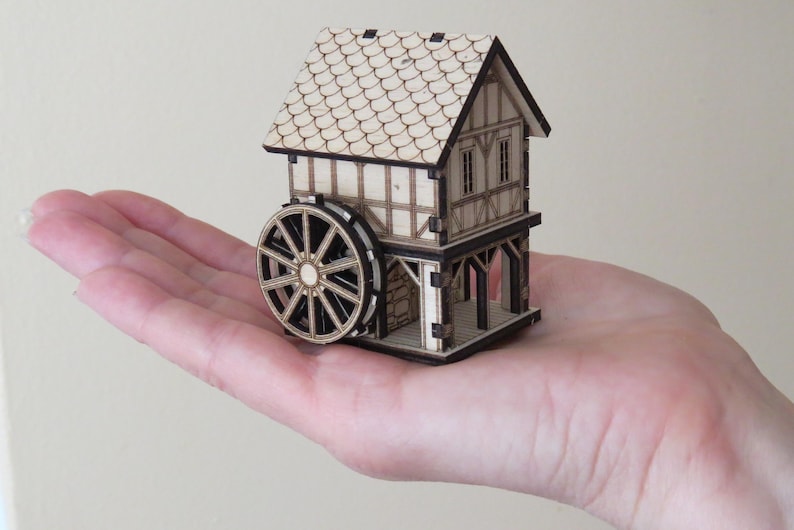Watermill Model Kit Sr No 103 - Miniature Medieval Watermill Model House, Building Kit for ...