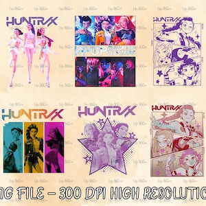 HUNTRIX Kpop Demon Hunters 6 png, Kpop Idol Group shirtontwerp, Mira png, Rumi png, Joy png, cadeau voor Huntrix-fans, instant downloads