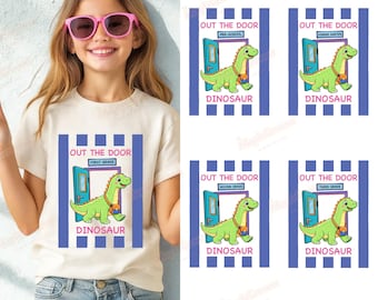 Out The Door Dinosaur PNG Bundle, Last Day of School Design, Funny Dinosaur Teacher PNG, End of Year School PNG, Teacher Student Png