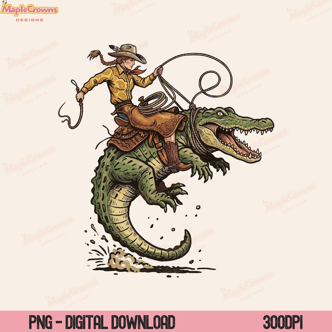 Cowboy Riding Alligator PNG, Funny Gator Rodeo Design, Florida Swamp ...
