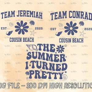 Cousins Beach Shirt TSITP Png, The Summer I Turned Pretty Png, We Will Always Have Summer Png, Team Conrad Belly Jeremiah Png Bundle