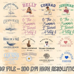 16+ Cousins Beach Shirt TSITP Png, The Summer I Turned Pretty Png, We Will Always Have Summer Png, Team Conrad Belly Jeremiah Png Bundle