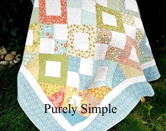 Purely Simple Quilt Pattern: Layer Cake Friendly Throw, Twin (PDF Pattern)