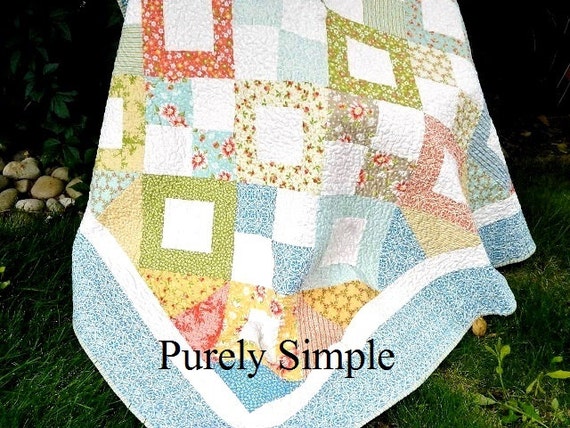 Purely Simple Quilt Pattern: Layer Cake Friendly Throw, Twin (PDF Pattern)
