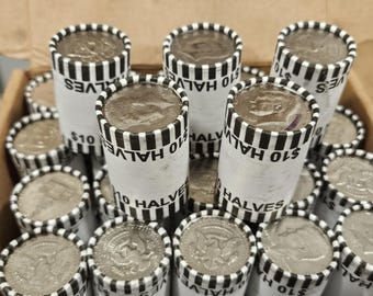 5 x Fed Sealed Rolls of Kennedy half dollars, Fed tight rolls.
