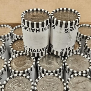 2 x Unsearched Roll of Kennedy half dollars, Fed tight rolls.