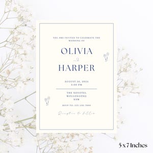 Hochzeitseinladung, minimalistische Hochzeitseinladung, Minimal einladen, einfache bearbeitbare Einladungsvorlage, Vintage-Einladung