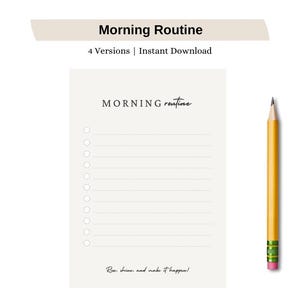 Morning Routine Checklist Printable Daily Routine Productivity Planner ...