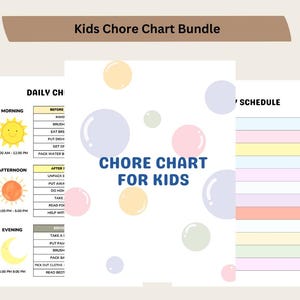 Editable Kids Chore Chart Bundle, Reward Chart, Printable Daily Schedule, Weekly Planner, Kids Educational Poster Bundle, Homeschool Prints