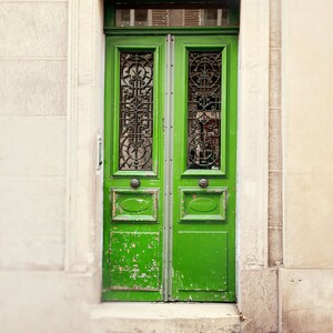 Paris Photography Print, Green Door in Montmartre, Wall Art