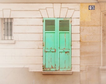 Paris Door Photography, Mint Green Wall Decor