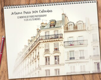 2024 Paris Photography Wall Calendar, Francophile Gift, Scenes from Paris, Travel Photographs, Tracey Capone