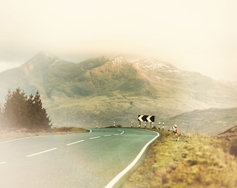 Photograph of Winding Road and Mountains in the Scotland Highlands