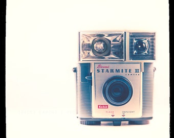 Brownie Starmite Photo - vintage camera decor, retro art print - The Starmite - color photography, home decor, blue, white, red, retro decor