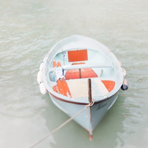 Red and Blue Boat in Cinque Terre Italy, Travel and Landscape Photography, home decor wall art